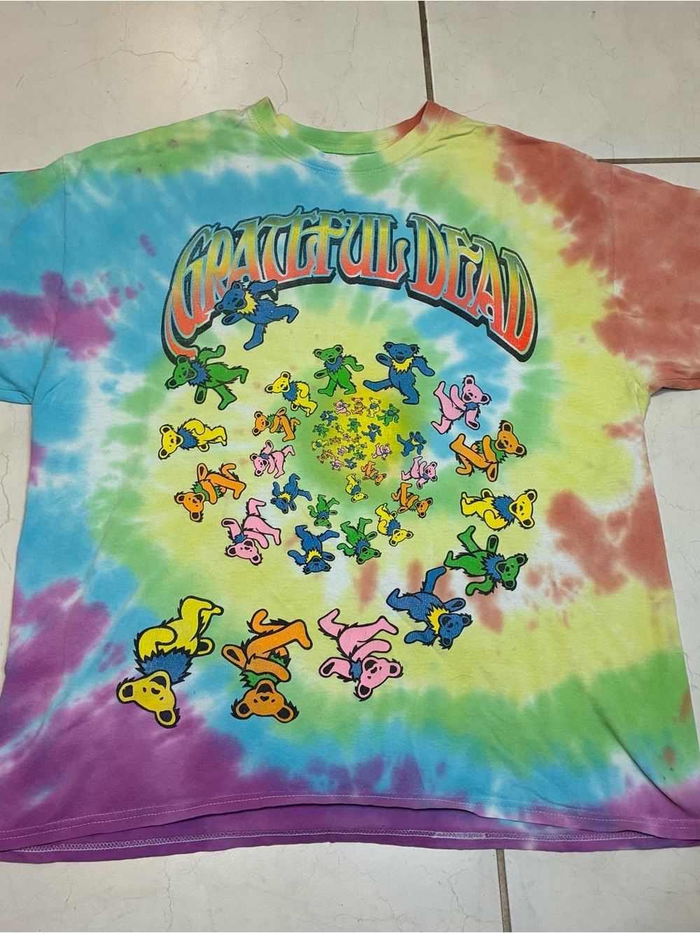 Grateful Dead Tie Dye Bears Tee Shirt Men’s Size XL Multicolor